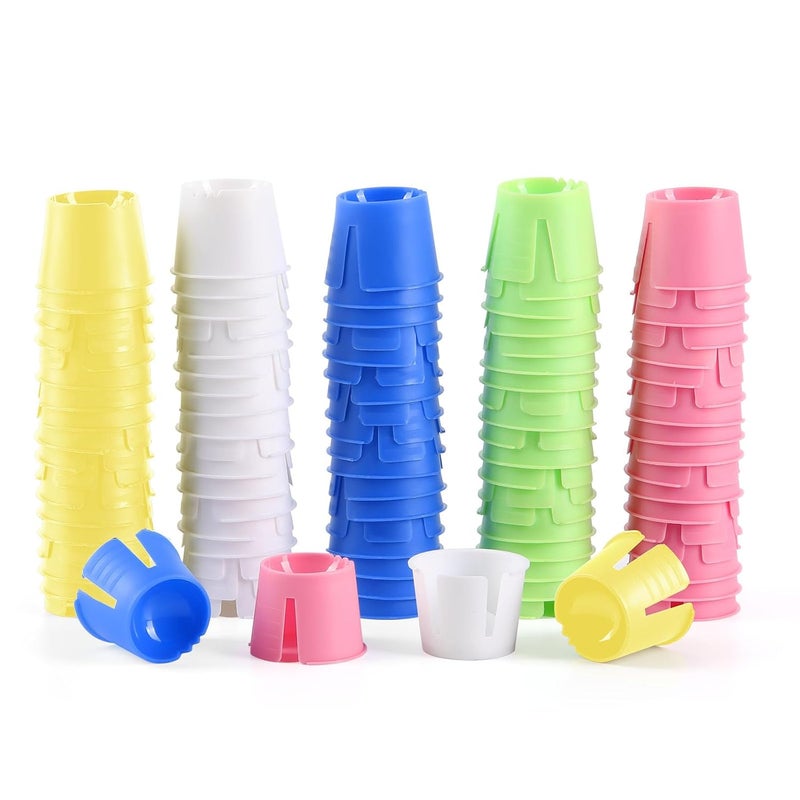 JMU طبق دابن للأسنان القابل للتصرف، 100 قطعة، ألوان متنوعة - Image 1